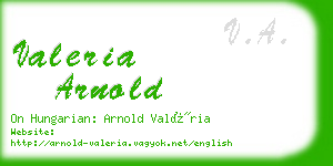 valeria arnold business card